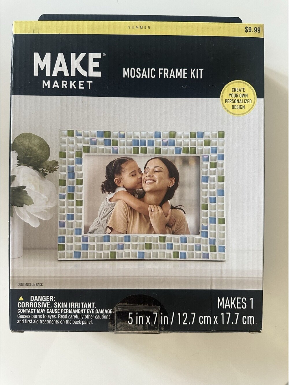 New DIY Make Market Mosaic Frame Kit 5x7 Iridescent Color